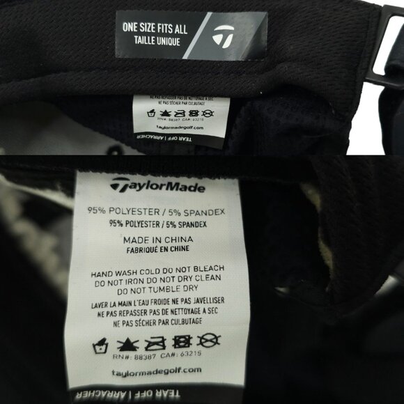 TaylorMade Tour Radar SIM TP5 Stealth Golf Adjustable Strapback Cap Black Hat - Picture 8 of 14